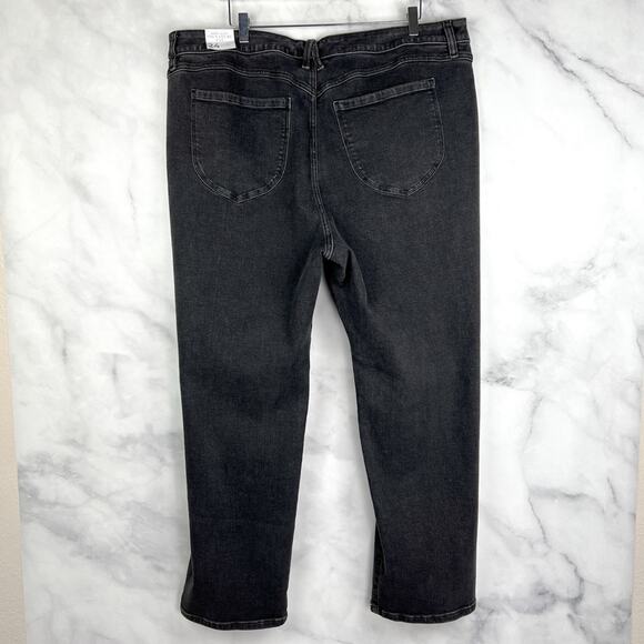 NWT Lane Bryant Signature Fit Slim Straight Jean Gold Foil Side Stripe Plus 24 - Picture 5 of 10